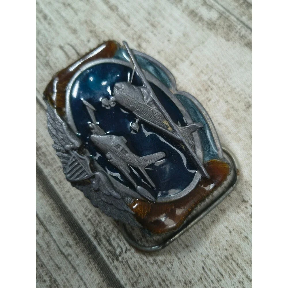 Siskiyou Buckle Co Vintage 80s Color Aircraft Buckle